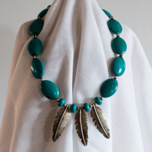 Collier Navajo plumes Samparely by Kososo