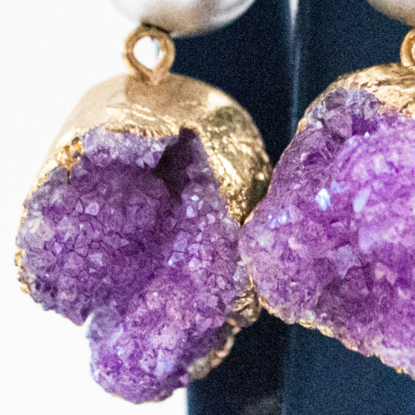 boucles d'oreilles Stone Purple Samparely création Marrakech